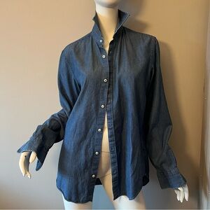 GUTTERIDGE Dal 1878 100% Cotton Blue Stripped Mens Blue Dress Shirt